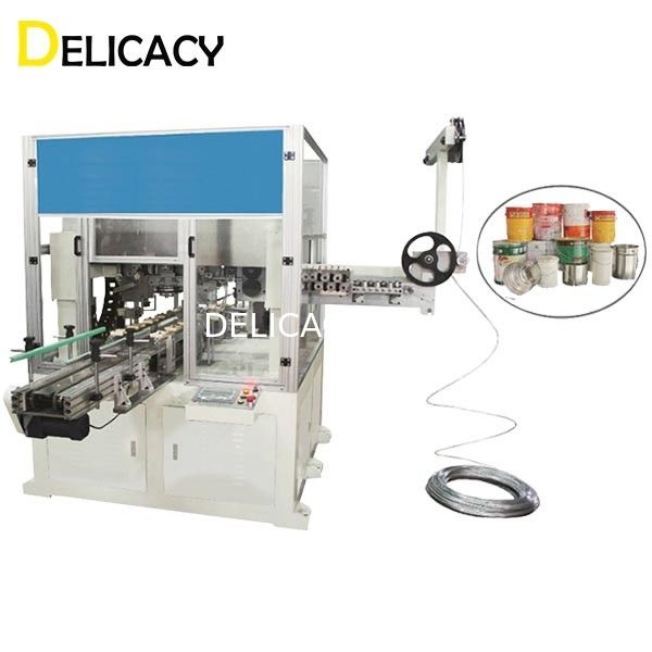 স্বয়ংক্রিয় ইস্পাত মেটাল প্যাকেজিং মেকার টিন ব্যারেল তারের হ্যান্ডেল মেশিন রাসায়নিক পেইল ক্যান মেকিং লাইনের জন্য